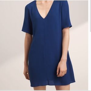 Aritzia Wilfred Free Blue Ronja V-neck Mini Dress